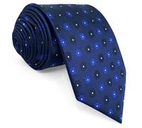 S&W SHLAX&WING Neckties for Men Floral Dark Blue Navy Mens Tie for Business for Suit Medium 57.5"