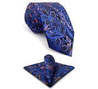 S&W SHLAX&WING Neckties for Men Orange Blue Neck Tie Set Classic Size Pack