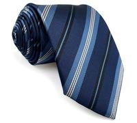 S&W SHLAX&WING Neckties for Men Royal Blue Navy Stripes Tie for Suit Jacket Classic Size 57.5"×3.15"