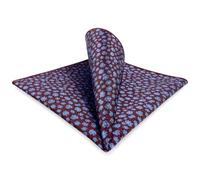S&W SHLAX&WING Pocket Square for Men Burgundy Blue Floral Suit Hanky Wedding Groomsmen Woven