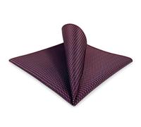 S&W SHLAX&WING Pocket Square for Men Burgundy Navy Blue Micro-Dot Geometric Large 12.6" for Suit Jacket