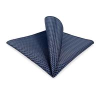 S&W SHLAX&WING Pocket Square for Men Geometric Micro Chevron Navy Blue White Finished Edges Elegant Gift