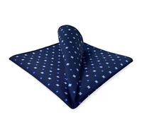 S&W SHLAX&WING Pocket Square for Men Midnight Blue Clover for Wedding Groomsmen Formal Business Elegant