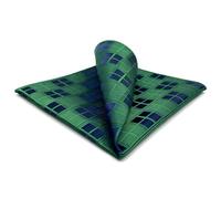 S&W SHLAX&WING Pocket Square for Men Suits Green Blue Navy Checkered Large 12×12 Party Woven