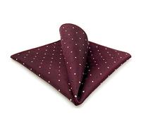 S&W SHLAX&WING Pocket Squares for Men Burgundy Maroon with Dots Wedding