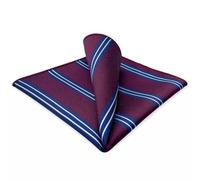 S&W SHLAX&WING Pocket Squares for Men Maroon Blue Red Striped