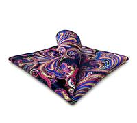 S&W SHLAX&WING Pocket Squares for Men Multicolored Fuchsia Pink Blue Geometric Pattern Luxury