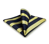 S&W SHLAX&WING Pocket Squares for Men Stripes Golden Yellow Royal Blue Navy Striped Business