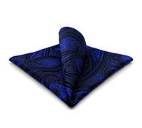 S&W SHLAX&WING Pocket Squares for Mens Suits Blue Navy Paisley Party Handkerchief