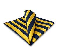 S&W SHLAX&WING Striped Pocket Squares for Men Yellow Royal Blue Stripes Accessories