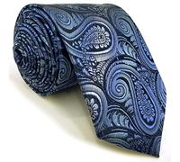 S&W SHLAX&WING Ties for Men Blue Paisley Luxury Groom's Accessories Classic Size