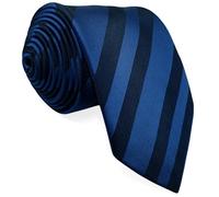 S&W SHLAX&WING Ties for Men Striped Necktie Two-Tone Navy Dark Royal Blue Elegant Business Formal Gift Extra Long 63"