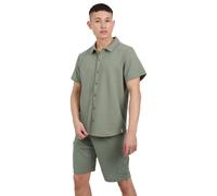 (S, Washed Sage) Brave Soul Mens Cadby Textured Cargo Shorts