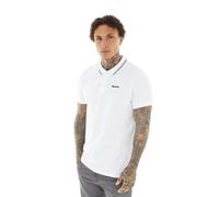 (S, White) Bench Mens Gruff Short Sleeve Twin Tipped Polo Shirt