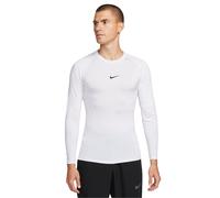 (S, White/Black) Nike Mens Pro Lettering Print Athletic Base Layer Top