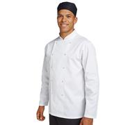 (S, White) Dennys Unisex Adults Budget Long Sleeve Chef Jacket