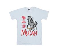 (S, White) Disney Mens Mulan Movie Horse Pose T-Shirt