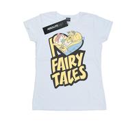 (S, White) Disney Womens/Ladies Beauty And The Beast I Love Fairy Tales Cotton T-Shirt