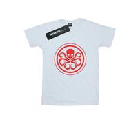 (S, White) Marvel Mens Hydra Logo Cotton T-Shirt