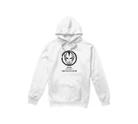 (S, White) Marvel Mens Secret Invasion Mono Badge Hoodie