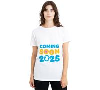 (S, White) Peppa Pig Womens/Ladies Coming Soon 2025 Bump T-Shirt