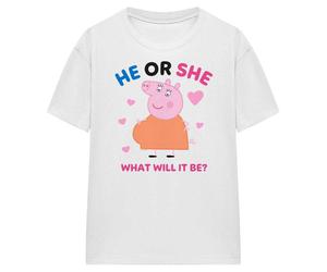 (S, White) Peppa Pig Womens/Ladies He Or She Mummy Pig T-Shirt