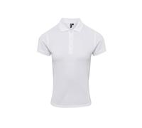(S, White) Premier Womens/Ladies Coolchecker Plus Piqu Polo With CoolPlus