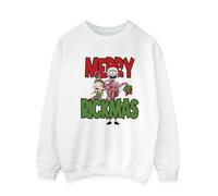 (S, White) Rick And Morty Mens Merry Rickmas Sweatshirt