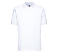 Russell Men's Ripple Collar & Cuff Short Sleeve Polo Shirt in White | Size: Small Russell White S