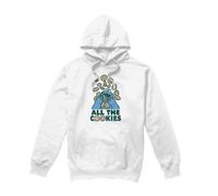(S, White) Sesame Street Unisex Adult All The Cookies Cookie Monster Hoodie