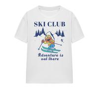 (S, White) Sesame Street Womens/Ladies Ski Club Adventure Elmo T-Shirt