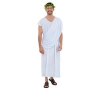 (S, White) Smiffys Unisex Adult Toga Costume Robe