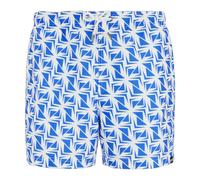 (S, White/Sonic Blue) Regatta Mens Loras Geometric Swim Shorts