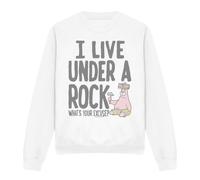 (S, White) SpongeBob SquarePants Unisex Adult Under A Rock Sweatshirt