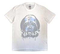 (S, White) Star Wars Darth Vader Spray Paint T Shirt