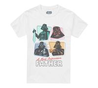 (S, White) Star Wars Unisex Adult A Most Impressive Father T-Shirt