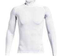 (S, White) Under Armour Mens HeatGear Mock Neck Raglan Long-Sleeved Base Layer Top