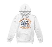 (S, White) Yellowstone Mens Dutton Ranch Buffalo Hoodie