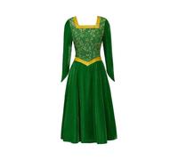 (S) Women Adult Princess Fiona Green Velvet Dress Outfit