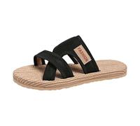 S. Women's Shoes Pumps ONE Word Mesh Breathable One Footstool Flat Bottom Fish Mouth Casual Versatile Comfortable Beach Sandals Drag Women's Shoes Ankle Boots 38, black, 4 UK