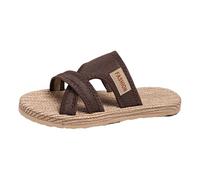 S. Women's Shoes Pumps ONE Word Mesh Breathable One Footstool Flat Bottom Fish Mouth Casual Versatile Comfortable Beach Sandals Drag Women's Shoes Ankle Boots 38, brown, 10 UK