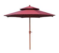 s Wood Grain Large Outdoor Garden Market Table Umbrella with Ventilation and 8 Sturdy Ribs 9ft/270cm