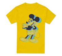 (S, Yellow) Disney Mens Trippy Mickey Mouse T-Shirt