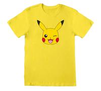 (S, Yellow) Pokemon Unisex Adult Pikachu Face T-Shirt
