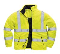 (S, Yellow) Portwest Mens Lined Hi Vis Fleece Jacket