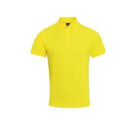 (S, Yellow) Premier Mens Coolchecker Plus Pique Polo With CoolPlus