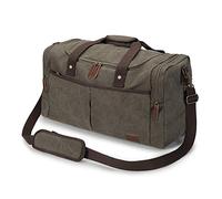 S-Zone 65L Expandable Canvas Duffle Bag Travel Overnight Holdall Weekend Bag with Shoes Compartment Large Carry On Bag Tote Gym Bag for Men Women