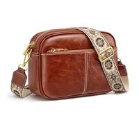S-ZONE Medium Crossbody Bags for Women Girl Faux Leather Shoulder Handbag Purse with Wide Adjustable Strap