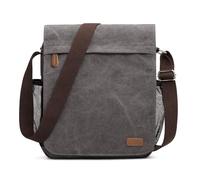 S-ZONE Medium Messenger Bag with 12.9 Inch Tablet Compartment Men Canvas Crossbody Satchel Shoulder Bag