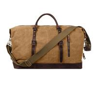 S-Zone Mens Canvas Leather Holdall Travel Duffle Overnight Weekend Satchel Totes Bag Handbags